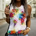 thumbnail image 2 of Tie Dye World Map Tank Tops for Women Funny Graphic Vest Casual Summer Sleeveless Tee Shirts Loose Holiday Blouses, 2 of 5