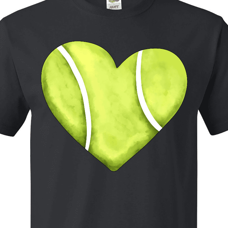 Inktastic Tennis Ball in Heart T-Shirt
