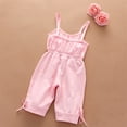 thumbnail image 4 of Ruyang Girls Cotton Romper V-neck Adjustable Spaghetti Straps Pocket Summer Hawaiian Jumpsuit Toddler Crawling Vintage Loose Overall, 4 of 8