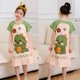 thumbnail image 1 of Pijamas infantiles de verano para niñas, lindos pijamas de manga corta con cuello redondo de dibujos animados, ropa de hogar holgada y delgada para niñas de talla mediana y niños mayores, 1 of 2