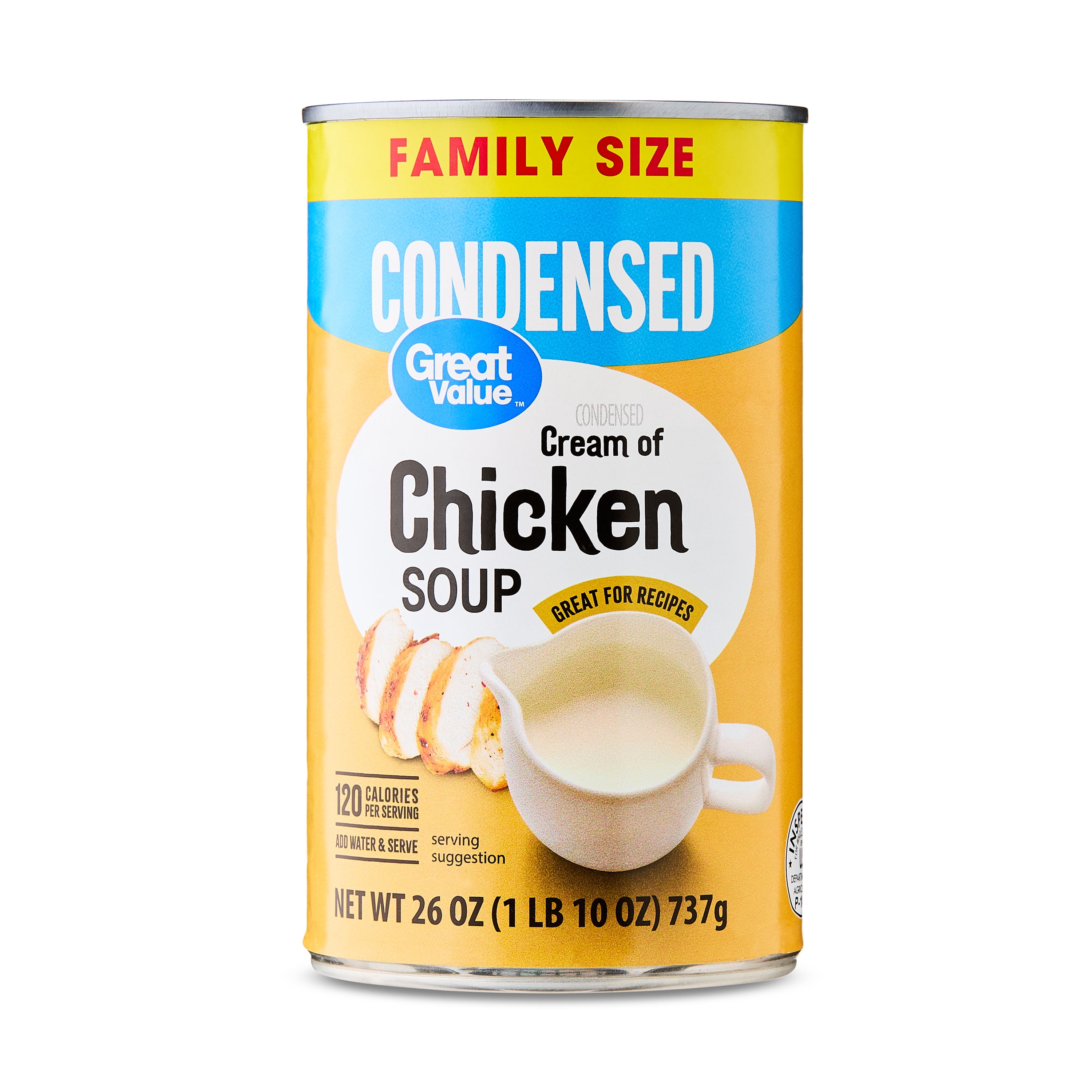 (8 pack) Great Value Cream of Chicken Condensed Soup, Family Size, 26 oz