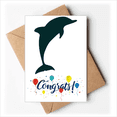 thumbnail image 1 of Blue Ocean Docile Friendly Dolphin Wedding Cards Congratulations Greeting Envelopes, 1 of 3