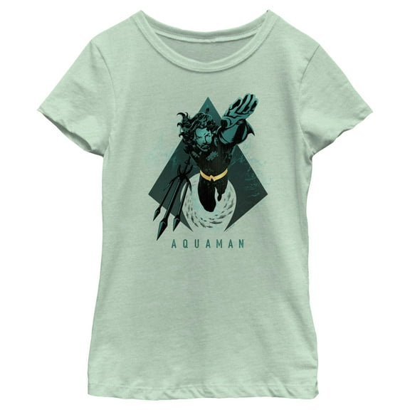 Girl's Aquaman King Swimming Shape Graphic T-Shirt