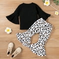 thumbnail image 6 of WOYY Toddler Girls Outfits Long Sleeve T-Shirt Leopard Print Flared Pants Set, Sizes 2-3T, 6 of 8