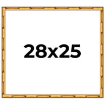 28x25 Frame Gold Bamboo Solid Wood Picture Frame | 1 Inch Moulding Width | Interior Frame Depth