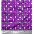 thumbnail image 1 of Soimoi Violet Coton Canard Tissu Feuilles & Anémone Imprimé Floral 1 Yard 58 Inch Wide, 1 of 5