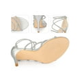 thumbnail image 2 of BLISSFUL STEP Rhiness Strappy Open Toe Stiletto Heel Ankle Strap Sandals for Women Silver 7, 2 of 6