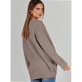 thumbnail image 2 of Women's Long Sleeve V-Neck Button Down Cardigan Chunky Oversized Knit Open Front Trendy Sweater Outerwear, 2 of 4