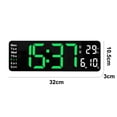 thumbnail image 2 of Digital Wall Clock,LED Digital Alarm Clock Large Display, with Remote Control Automatic Brightness Calendar Temperature, for Office Classroom Home Living Room Bedroom, Ice Blue Digit - style:style2, 2 of 5