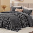 thumbnail image 2 of Juego de edredón ChixPace Fluffy Queen con 2 fundas de almohada, color gris, 2 of 8