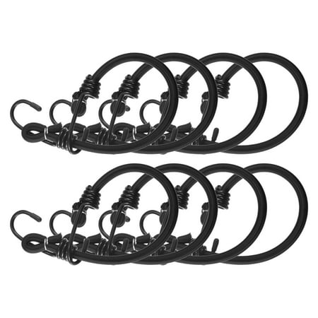 

Unique Bargains 8pcs 14.6 8mm Bungees Cord with Hooks Universal Bungees Straps for Tie Downs Camping Cars Bicycle Black
