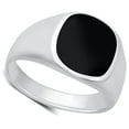 thumbnail image 4 of CHOOSE YOUR COLOR Signet Simulated Black Onyx Wholesale Ring .925 Sterling Silver Band CZ Female Size 12, 4 of 4