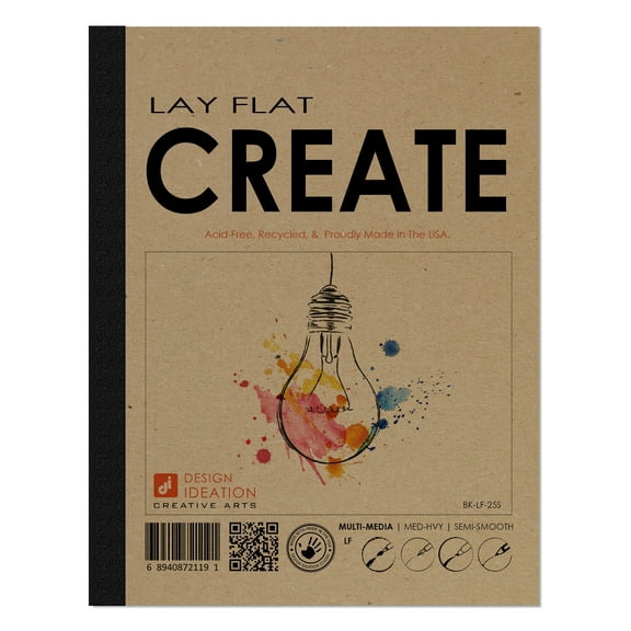 Lay Flat Sketchbook: Removable Sheets, Multi-Media Paper. Creative Project (8.5" x 11") LF-2550-LS (1 Book)
