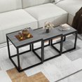 thumbnail image 4 of vfytbgnhj Table Gigogne Tables d'Appoint Table Basse, Table de Bout Empilable avec Cadre en Métal Brun Rustique, 4 of 9