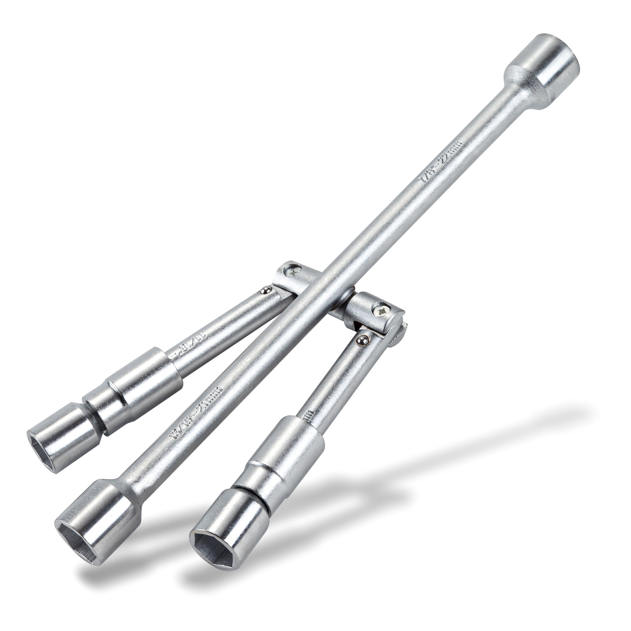 Cartman 14 Inch Universal Folding Lug Wrench, 4Way Tire Iron Wrench
