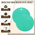 thumbnail image 3 of Uxcell Salvamanteles para Platos Calientes de 6 Pulgadas, 4 Pcs Almohadillas de Silicona Resistentes al Calor, Alfombrillas Redondas de Silicona Antideslizantes para Encimeras de Cocina, Verde Oscuro, 3 of 7