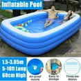 thumbnail image 1 of Family Inflatable Swimming Pools Above Ground Swimming Pool, Outdoor Kiddie Pool Garden Backyard Beach Paddling Pool Swim Center 5ft/7ft/10ft, 1 of 9