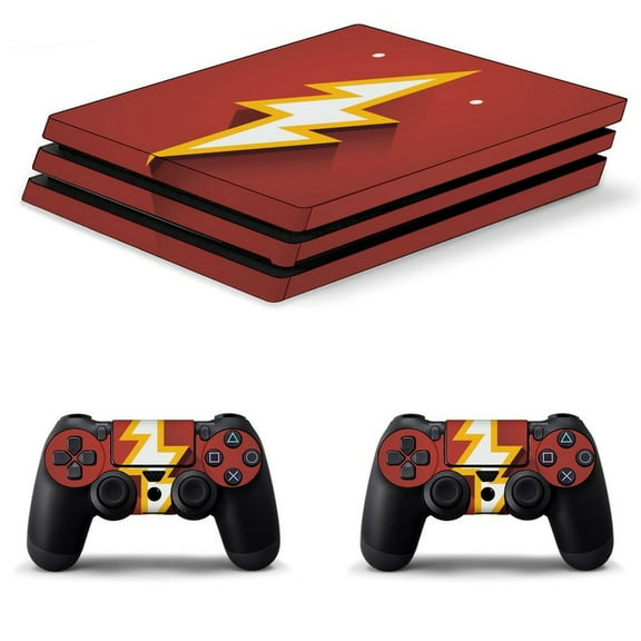 Decal Skin for PS4 Slim / PS4 Pro / PS4, Whole Body Vinyl Sticker Cover for Playstation 4 Console and Controller (Lightning Flash)