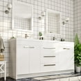 thumbnail image 2 of Eviva Lugano 72"W x 20"D White Double Sink Bathroom Vanity with White Acrylic Countertop and Integrated Sinks, 2 of 8