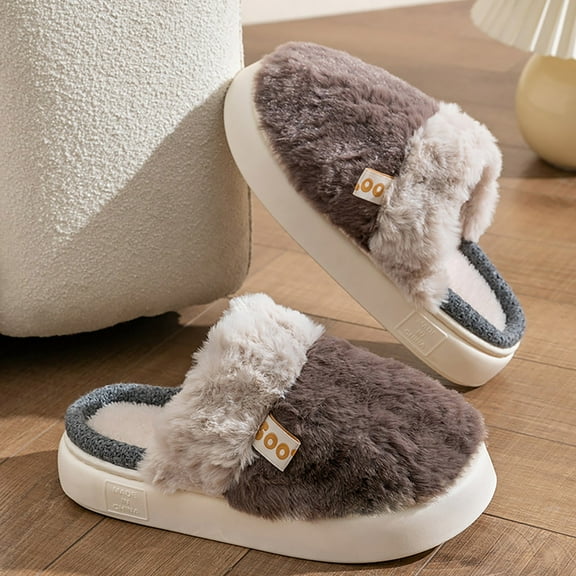 Outdoor Slippers for Women Clearance Flat cute Cozy Indoor House Shoes Warm Fuzzy Soft Slippers Bedroom on Plush Slipper