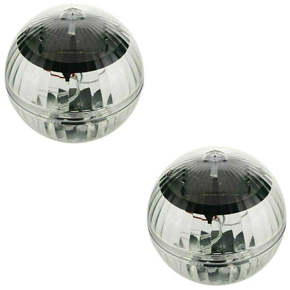 2 Pc Outdoor Solar LED Floating Light Garden Pond Pool Lamp Rotating RGB Color