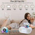 thumbnail image 5 of Boombox CD Player Portable, Cassette Player Combo with CD MP3 Bluetooth AUX TF USB FM Radio AC/DC Powered, with Remote Control, Headphone Jack, Stereo Sound for Home,Kids,Gift(White), 5 of 8