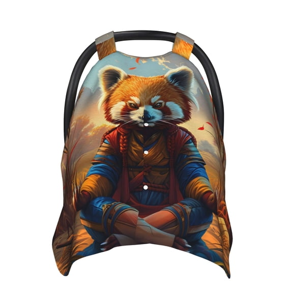 Car Seat Cover Baby - Prairie Meditating Raccoon Breathable Infant Car Seat Cover for Baby Carseat, Lightweight Comfort Baby Essentials Must Haves Newborn Stuff for Girl Boy