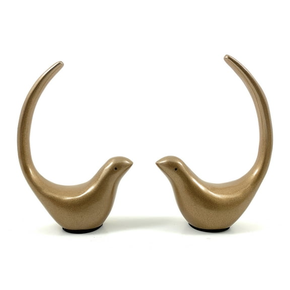 Bird Ring Holder-Golden Finish Set of 2 (4"H)