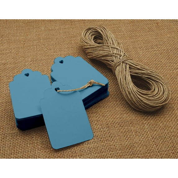 100 Pcs Gift Tags Rectangular Shape Blank Bonbonniere Wedding Favor Tags with Free Natural Jute Twine - Colors Available