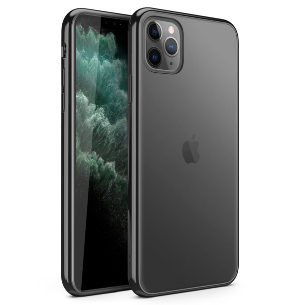 Zizo Refine Series For Iphone 11 Pro Max Case Ultra Slim Thin Case Crystal Clear Transparent Back W Metallic Black Border Black Clear Walmart Com Walmart Com