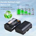 thumbnail image 3 of fuzhong-2-Pack LP-E6 LP-E6N Battery for Canon 5D Mark II, III, IV, 5DS, 5DS R, 6D, 6D Mark II, 7D, 7D Mark II, 60D, 70D, 80D, R, R5, R5C, R6, Ra, XC10, XC15, C700, with Battery Storage Case, 3 of 4