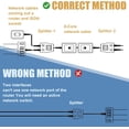 thumbnail image 4 of Extensión de red RJ45 para Cat5/Cat5e/Cat6/Cat7, paquete de 2 conectores de puerto LAN de doble puerto, adaptador divisor de cable Ethernet, 4 of 5