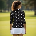 thumbnail image 4 of Aplkyhs Black Women's Golf Shirt and Sun Visor Hat Set 4-Way Stretch Women Sport Cloth Breathable Fabric Soft and Comfortable for Golf,Tennis,Hiking,Running,Gym, 4 of 7