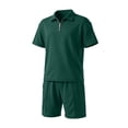 thumbnail image 6 of Dresfit Quarter Zip Shirt and Shorts Set for Men Collared Polo Shirts Shorts Tracksuit Summer 2026 Lightweight Waffle Knit 2 Piece Outfits L, 6 of 6