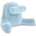 thumbnail image 5 of Husband Pillow - Sky Blue Big Reading & Bed Rest Pillow with Arms - Sit Up Tall with Premium Shredded Memory Foam, Detachable Neck Roll, Removable Plush Covers & Zipper Shell for Adjustable Loft, 5 of 13