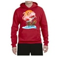 thumbnail image 2 of Wild Bobby, Flamingo Love Print, Animal Lover, Unisex Graphic Hoodie Sweatshirt, Red, XX-Large, 2 of 4