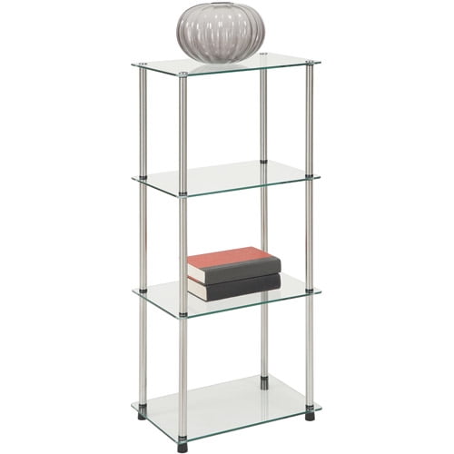 Convenience Concepts Designs2Go 4-Shelf Glass Bookcase