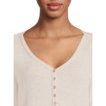 thumbnail image 4 of Time And Tru Women's Long Sleeve Cozy Henley, 4 of 5