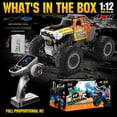 thumbnail image 4 of RC Monster Truck for Kids 6-12, 1:12 Scale 4WD Remote Control Car with Spray Smoke, LED Lights & Sound, Full Proportional Control, Stunt RC Car with 360° Spins, Rechargeable Off Road Toy Gift, 4 of 9