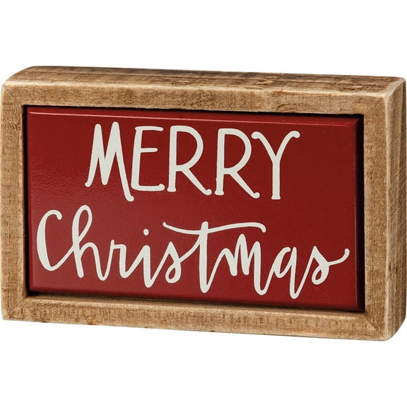 Primitives by Kathy 109401 Box Sign Mini - Merry Christmas, 4 x 2.5 x 1-inch