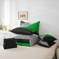 thumbnail image 5 of YST Patchwork Geometry 7 Piece Comforter Set Full For Kids Teen Adults,Green Black Gray Bed In A Bag Geometric Triangle Bedding Comforter Sets Modern Abstract Bed Set Farmhouse Home Decor, 5 of 5