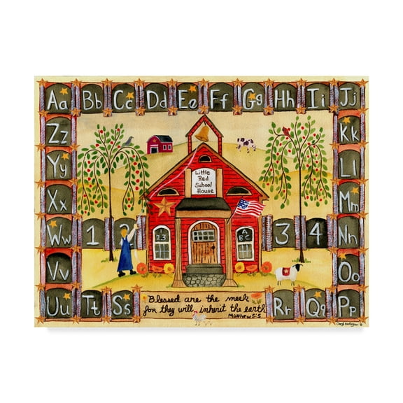 Trademark Fine Art 'Little Red School House' Canvas Art by Cheryl Bartley