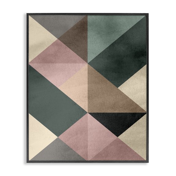 Stupell Industries Mid-Century Abstract Woven Geometric Shapes Contrasting Triangles Earth Tones Black Framed Giclee Art, 11 x 14, by Design Fabrikken