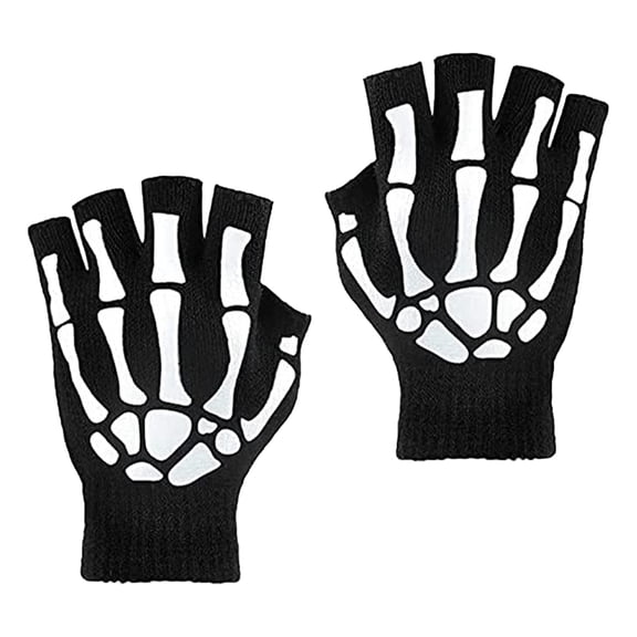 SWETRACE Luminous Skeleton Gloves Multicolor Acrylic Fiber Stylish Party Wear