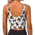thumbnail image 3 of Xecao Bulldog Sunglasses Face for Sports Bra with Removable Pads, Crop Tank Top Design, Women's Longline Sports Bra - Non-Wired - Medium, 3 of 9