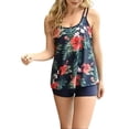 thumbnail image 3 of Tankini with Boy Shorts Swimsuits for Women Vintage Boho Print Bathing Suits Plus Size Summer Two Piece Swimwear, 3 of 9