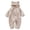 Beige, variant on Splozh Newborn Baby Winter Snowsuit Bear Outfit Fleece Warm Jumpsuit Romper Hooded Clothes for Infant Girls Boys Newborn Going Home Outfit Girl,Brown,9-12 Months
