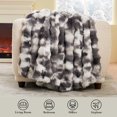thumbnail image 4 of Amelie Home Faux Rabbit Fur Throw Blanket – Soft Plush Bubble Texture for Couch or Bed, 4 of 5