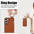 thumbnail image 3 of ELEHOLD Case for Samsung Galaxy A14 5G, Magnetic Closure Kickstand Zipper Wallet Case with 3 Card Slots & Ring Holder,Shockproof RFID Blocking Phone Case,Brown, 3 of 8