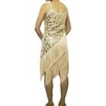 thumbnail image 2 of Fringe 1920's Cami Great Gatsby Flapper Inspired Style Fashion Dress Beige, 2 of 4